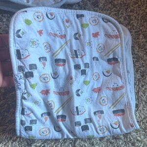 Sushi Print Kids Bib with Colorful Accents